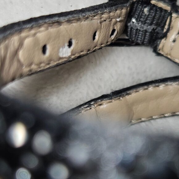 INC Black Rhinestone Embellished Platform Heels With Ankle Strap & Stiletto  Siz - Picture 7 of 12